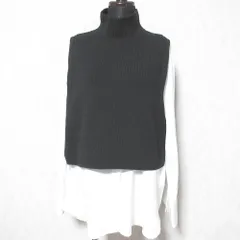 美品 23SS MARW マルゥ ユナイテッドアローズ WEB限定 ニットベスト＆シャツコンビ セット 9111-699-0011 ブラック ホワイト レディース 古着 中古 USED