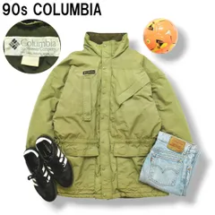 【定番】 90s ヴィンテージ コロンビア COLUMBIA ダウン ジャケット ウィンドブレーカー ジャンパー L カーキ アウトドア ウェア メンズ