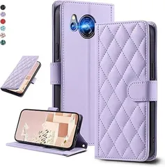 【在庫処分】UnivoColors SHARP AQUOS Sense7（SH-53C/SHG10/SH-M24）キルティングレザー調 手帳型ケース エレガント 高質PU マグネット開閉式 カード収納機能 スタンド機能 液晶全面保護 レンズ保護 ストラのサムネイル