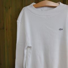 日本製 MADE IN JAPAN  ラコステ LACOSTE  白ワニ ワンポイント  ニット　リブニット　薄手ニット　ロンT