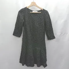 ◇ ⊂ Couture Brooch クチュールブローチ レース 長袖 ミニ丈 ワンピース サイズ３６ ブラック レディース E  【1502030011845】