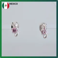 【在庫1点限り・新古品】メキシコ  ピアス  ガラス  シルバー  銀  メキシカンジュエリー  猫  ヴィンテージ