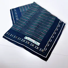 美品 Dior ディオール　ストール　大判　柄　ネイビー系　管理番号KKVURA3363