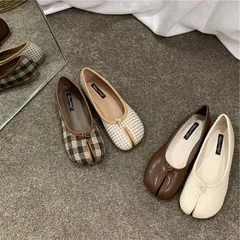 レディース 足袋シューズ 足袋パンプス パンプス ぺたんこ バレエ シューズ バレリーナ 靴 タビパンプス フラットシューズ ローヒール 靴 柔らかい 歩きやすい 疲れにくい 痛くない PU ブラックzyming01