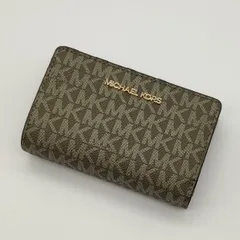 【未使用】MICHAEL KORS　マイケルコース　二つ折り財布　MK柄　カーキ