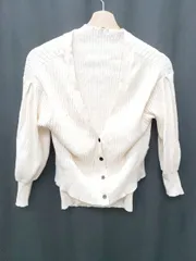 ◇ Θ natural couture リブニット　アンサンブル カーディガン ノースリーブカットソー サイズF アイボリー レディース. P  【1410230003785】