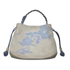 【真贋判定済】Ferragamo フェラガモ ショルダー EE-21 ブルー×花柄 レディースバッグ B0323X9RNX
