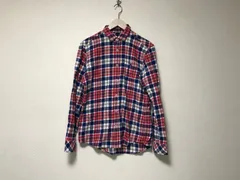 本物バーバリーブラックレーベルBURBERRY BLACKLABELコットンチェック柄ロゴ刺繍長袖ネルシャツメンズサーフアメカジミリタリーストリートスケーターワークビジネススーツモードゴルフ2M青ブルー白赤