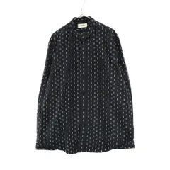 CELINE (セリーヌ) 19SS ドットプリントコットンポプリンソルボンヌ スタンドカラー 長袖シャツ ブラックのサムネイル