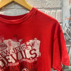 古着　L majestic プリント　赤　Tシャツ