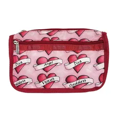 LESPORTSAC(レスポートサック) ポーチ - レッド×ピンク×黒 ハート
