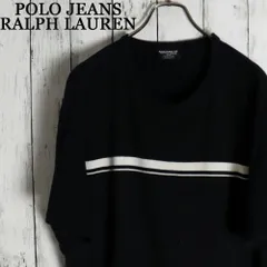 90~00sポロジーンズ ラルフローレン ボーダーライン コットンニットTシャツ