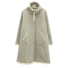 GOOD ON グッドオン 日本製 ロゴワッペン 長袖 ロールネック スウェット ワンピース S グレー 裏起毛 レディース 古着