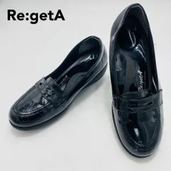 Re:getA パンプス コンフォート 整体 エナメル M ブラック リゲッタ レディース hws02240