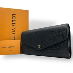 【極美品】LOUIS VUITTON ルイヴィトン ポルトフォイユ・サラ モノグラム アンプラント ブラック 長財布 M61182 レザー 本革 ゴールド金具 ユニセックス W1