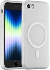 TESTET Magsafe対応iPhone SE3 ケース SE2/8 耐衝撃 半透明デザイン 滑り止め ワイヤレス充電可能 4.7インチ用カバー(ホワイト)