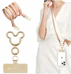 新品　ストラップ 携帯ストラップ ストラップ 携帯ショルダー ショルダー [ スマホ スマートフォン 付) 各種 ホルダー 対応 (きんぞく ] 130cm スマホストラップ 長さ調節可能 太め レザー 斜めがけ/首掛け/肩掛け ストラップ スマホショルダー