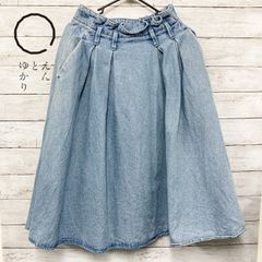 美品】nest Robe ダンガリータックバルーンスカート ライトブルー