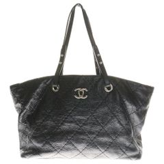 CHANEL (シャネル) ココマーク トートバッグ ハンドバッグ ブラック シルバー金具 カーフスキン
