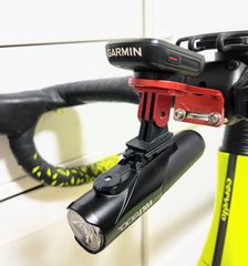 ZTTOサイコンマウント レッド+キャットアイ用ライトブラケットセット(ロードバイク 、マウンテンバイク、クロスバイク)