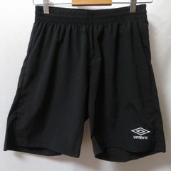 古着 メンズL UMBRO/アンブロ サッカー フットサル プラクティスパンツ ハーフパンツ 練習 ブラック/ホワイト UUUPJD81 fg4523