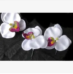 1674胡蝶蘭   蘭　白　ピンク　花　模造花　シルクフラワー 髪飾り ヘアアクセサリー　ヘッドパーツ　ヘアード　ヘッドドレス  振袖　成人式 ウェディング　白無垢　結婚式 白　3個　セット