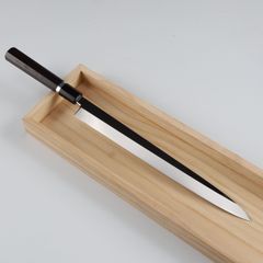 9041梵静刃物 極薄柳刃包丁 厚み1.7mm鏡面仕上げ 尺 黒檀黒水牛角八角