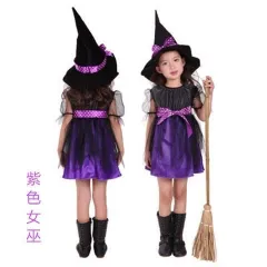 ハロウィンワンピース魔女仮装紫