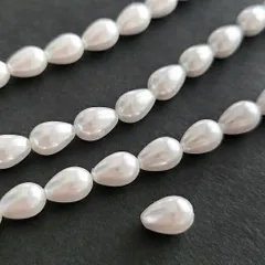 【 約50個 /連  7mm 】 ミニサイズ ガラスパール ティアドロップ 雫 ドロップビーズ ガラスビーズ ハンドメイド アクセサリーパーツ パールビーズ ドロップビーズ