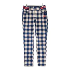 サイズ：L FILA GOLF フィラゴルフ  裏フリース ストレッチパンツ チェック柄 ネイビー系 [240101530344] ゴルフウェア メンズ ストスト