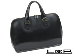 ■美品■　ガンゾ ハンド ビジネス バッグ カーフ レザー ブラック 【83501】のサムネイル