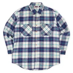 ビッグマック BIG MAC 未使用 デッドストック 80s 80年代 ヘビーネルシャツ MADE IN USA アメリカ製 JCペニー ヴィンテージ 古着 メンズ シャツ ネイビー系 チェック柄 XL TALL【中古】