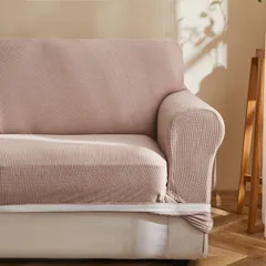 3人掛け_薄いコーヒー Topfinel ソファーカバー 3人掛け 肘付き 無地 北欧風 ストレッチ フィットタイプ 伸縮素材伸び良く 滑り止め 柔らかい 犬 猫 傷 防止 超便利 四季適用(薄いコーヒー)