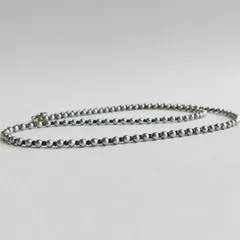 貝ベビーパールとビーズのマチネーネックレス/約3.5mm約62cm+5cm/シルバーグレーxネイビー/R/made in japan