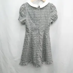 ◇ Θ Ank Rouge アンクルージュ 模様あり 半袖 ミニ丈 ワンピース サイズM グレー系 レディース E  【1505130005813】