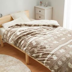 Color:ビションフリーゼ_Size:セミダブル ベルーナ(BELLUNA) 掛け布団カバー あったか フランネル シープボア 毛布 吸湿発熱 抗菌防臭 寒さ対策 暖かい 冬用 北欧柄 モコモコ 柔らかい 快適 洗える ウォッシャブル もうふにもなる アニマ