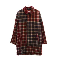 Sacai (サカイ) カシミヤ混 チェック 柄ウールコート レッド/ネイビー 13-00491Mのサムネイル