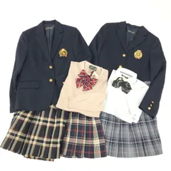 EAST BOY イーストボーイ ジャケット×プリーツスカート×半袖シャツ×長袖ニット×リボン 学生服 サイズ:9号 11号  ネイビー  キッズ 　240001137524