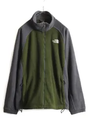 US企画 ノースフェイス フリース ジャケット M アウトドア 2トーン 灰 緑