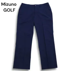 Mizuno GOLF ミズノ ゴルフ 春夏 ロゴ刺繍★ ストレッチ ストレート スラックス パンツ Sz.88 メンズ 紺 ネイビー