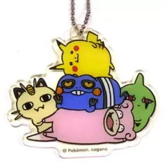 【中古】キーホルダー・マスコット(キャラクター) ピカチュウ＆ヤドン＆ニャース＆ヨーギラス＆グレッグル 「ポケットモンスター 24じかんポケモンCHU アクリルチャームコレクション」 ポケモンセンター限定