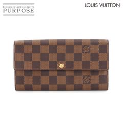 ルイ ヴィトン LOUIS VUITTON ダミエ ポルトフォイユ サラ 二つ折り 長財布 エベヌ N61734 Sarah Wallet 90275998