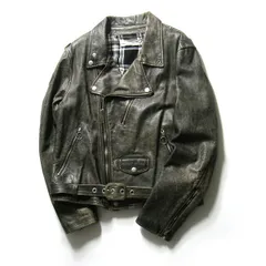 【新品】 GOLDEN GOOSE DELUXE BRAND ／ ゴールデングース　ダブル ライダース イタリア製 レザー ライダースジャケット ダブルライダース ヴィンテージ加工 ウォッシュブラック ｜ 秋冬