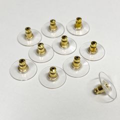 【10個】ステンレス製　下向き防止ピアスキャッチ　　ゴールド　SUS304