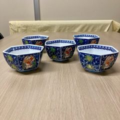 未使用 深川製磁 かぶと唐草小鉢5個セット 1個訳あり - メルカリ