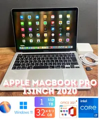 ［美品］Apple MacBook Pro 13inch 2020/Core i7 2.3GHz/32GB/SSD1TB/Windows11/Office 2021/Ri279