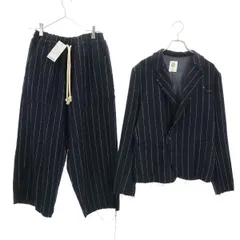 新品 バースト222 16AW ウールブレンド ストライプ柄 セットアップ 1 黒 vast222 スーツ 日本製 メンズ 【210304】