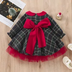 子供服 女の子 クリスマス衣装 サンタ コスチューム ワンピース ドレス チェック柄 ガールズ キッズ かわいい プリンセス クリスマス パーティー 子供用 保育園 仮装 リボン付き パーティー 子ども こども xiaokb31