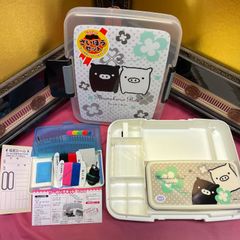 ブタさんの裁縫箱　箱+ソーイングキット　裁縫箱　お道具箱　小学生　家庭科　平成レトロ　裁縫セット