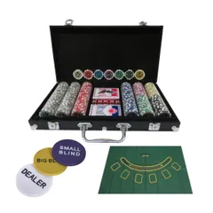 【新品・14営業日以内発送】4562166807023 カジノチップ300枚＆BJマットセット ブラック【沖縄離島販売不可】のサムネイル